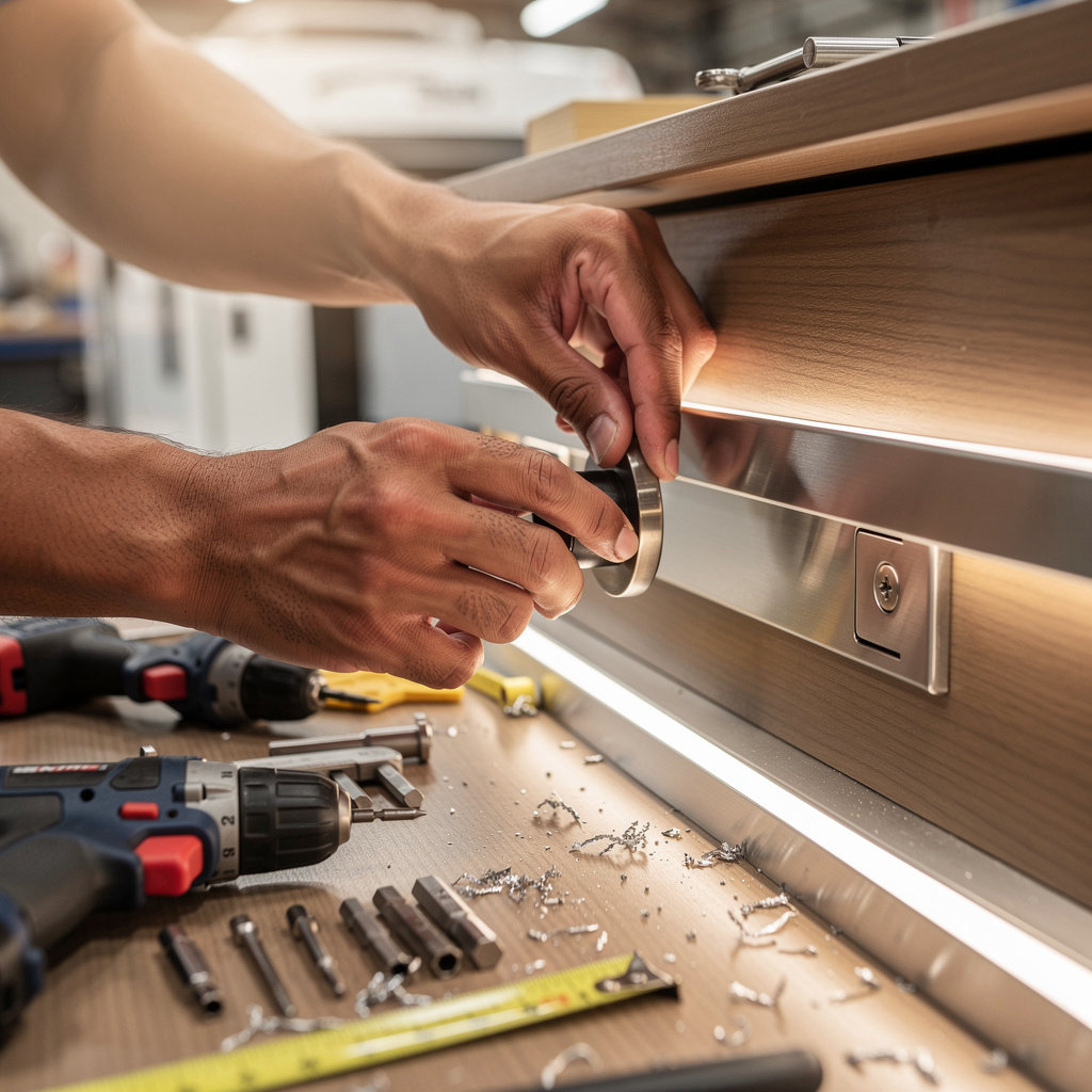 Dr. David's Tools and Fixtures Garage custom RV interior modifications and upgraded electrical systems installation