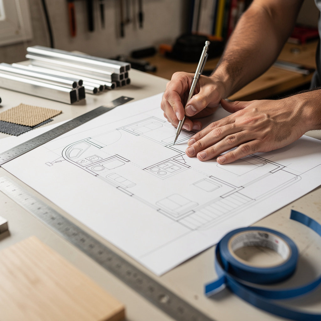 Dr. David's Tools and Fixtures Garage collaborative design sessions for custom RV builds
