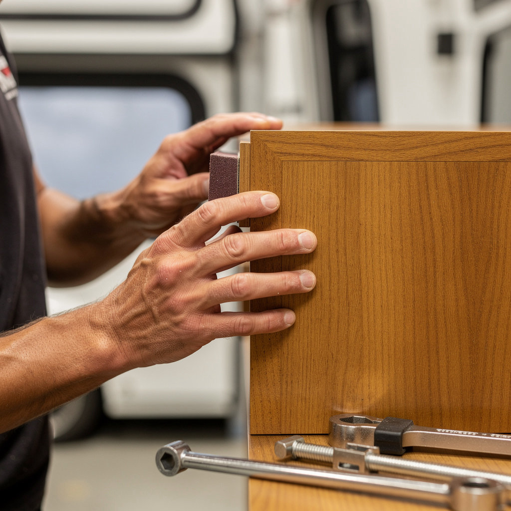 Dr. David's Tools and Fixtures Garage custom RV building workshop with professional tools and craftsmanship